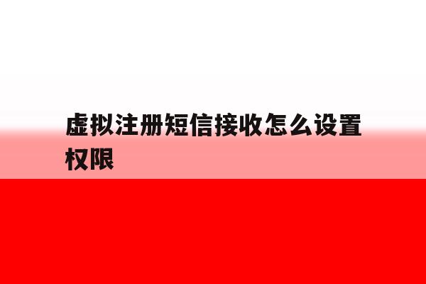 虚拟注册短信接收怎么设置权限