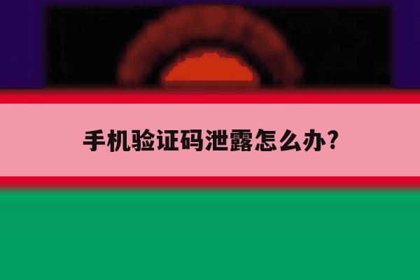 手机验证码泄露怎么办? 手机验证码泄露怎么办?