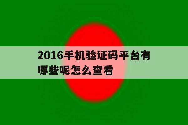 2016手机验证码平台有哪些呢怎么查看 2016手机验证码平台有哪些呢怎么查看