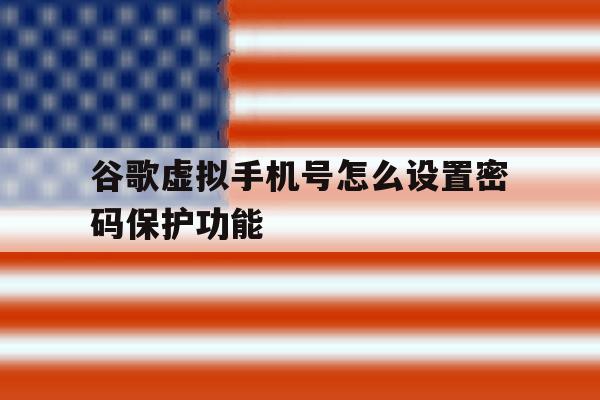 谷歌虚拟手机号怎么设置密码保护功能 谷歌虚拟手机号怎么设置密码保护功能