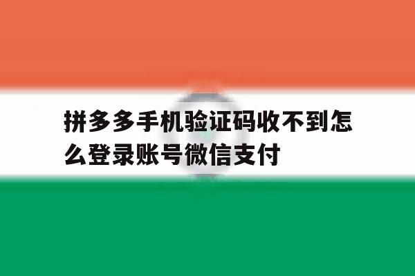 关于拼多多手机验证码收不到怎么登录账号微信支付的信息 关于拼多多手机验证码收不到怎么登录账号微信支付的信息