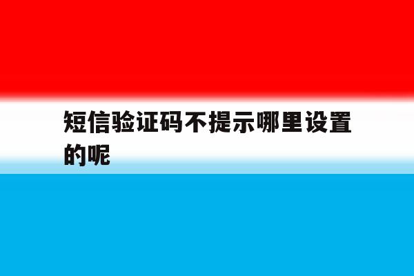 短信验证码不提示哪里设置的呢 短信验证码不提示哪里设置的呢