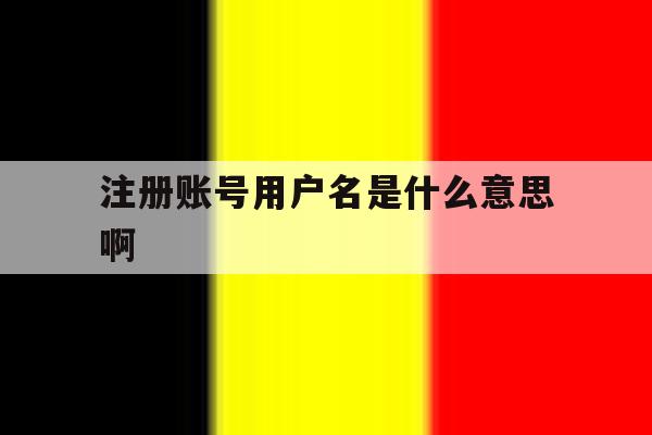 注册账号用户名是什么意思啊 注册账号用户名是什么意思啊