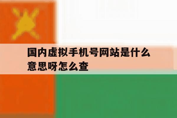 国内虚拟手机号网站是什么意思呀怎么查 国内虚拟手机号网站是什么意思呀怎么查
