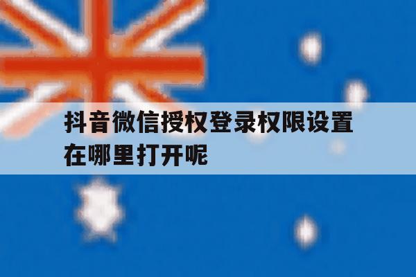抖音微信授权登录权限设置在哪里打开呢