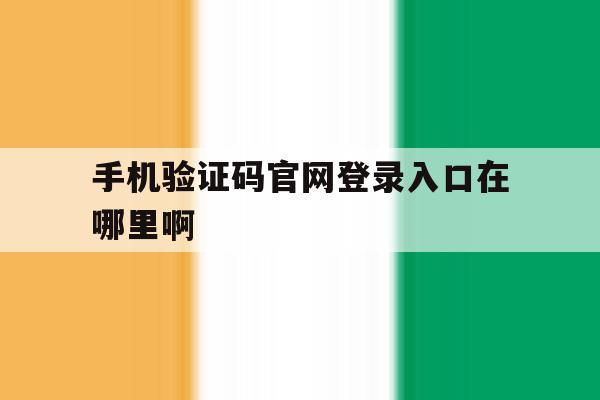 手机验证码官网登录入口在哪里啊 手机验证码官网登录入口在哪里啊