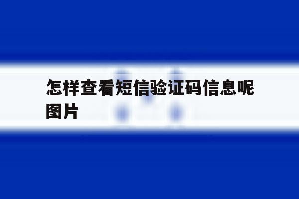 怎样查看短信验证码信息呢图片 怎样查看短信验证码信息呢图片