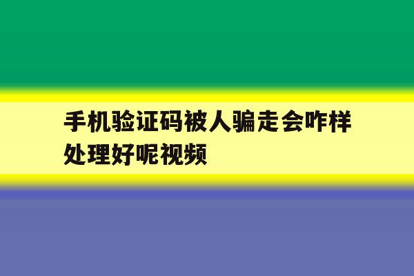 手机验证码被人骗走会咋样处理好呢视频 手机验证码被人骗走会咋样处理好呢视频